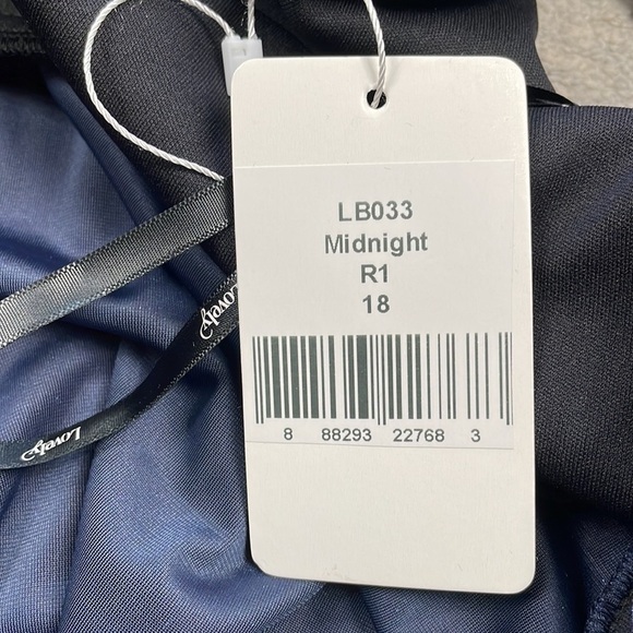 NWT Lovely Dessy Group Twist Front Cut Out Velvet Maxi Dress Gown Midnight Blue - Picture 10 of 10